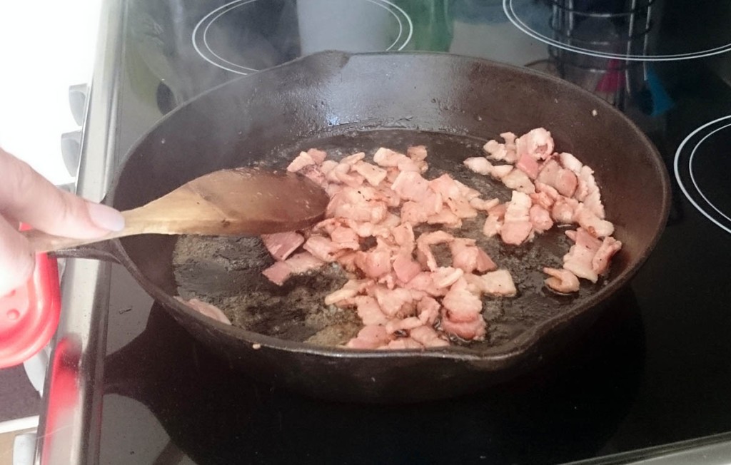 Fry off the bacon.