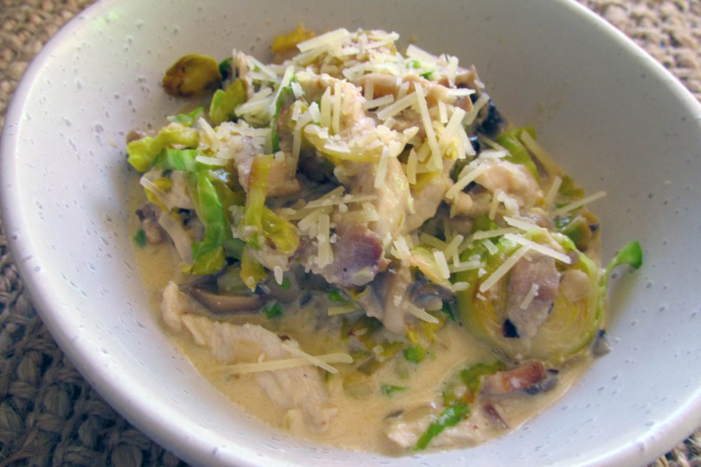 Brussels sprout carbonara